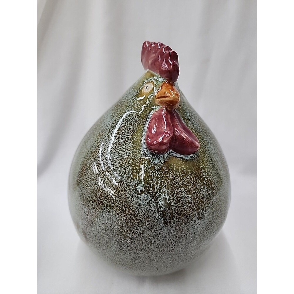 Fat Rooster Glazed Ceramic Approx 8.5" High Very Good Pre-owned Condition